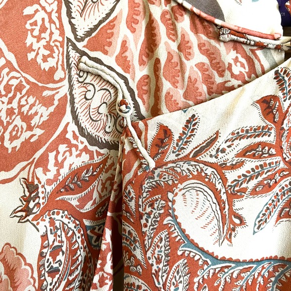 Ralph Lauren Collection Paisley Floral Silk Duster Kaftan Sz M Long Line Dress - Picture 5 of 14